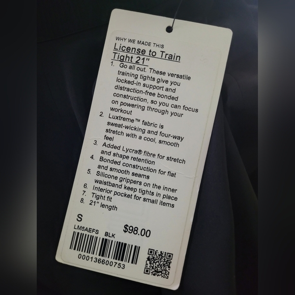Lululemon License to Train Tight 21" In Black Size S - Picture 12 of 13